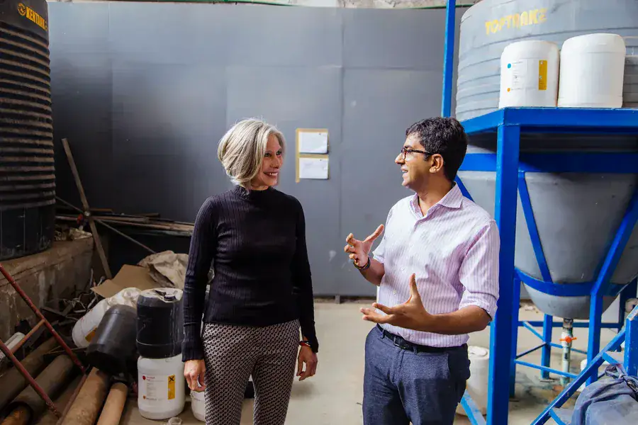 Two entrepreneurs in a business setting